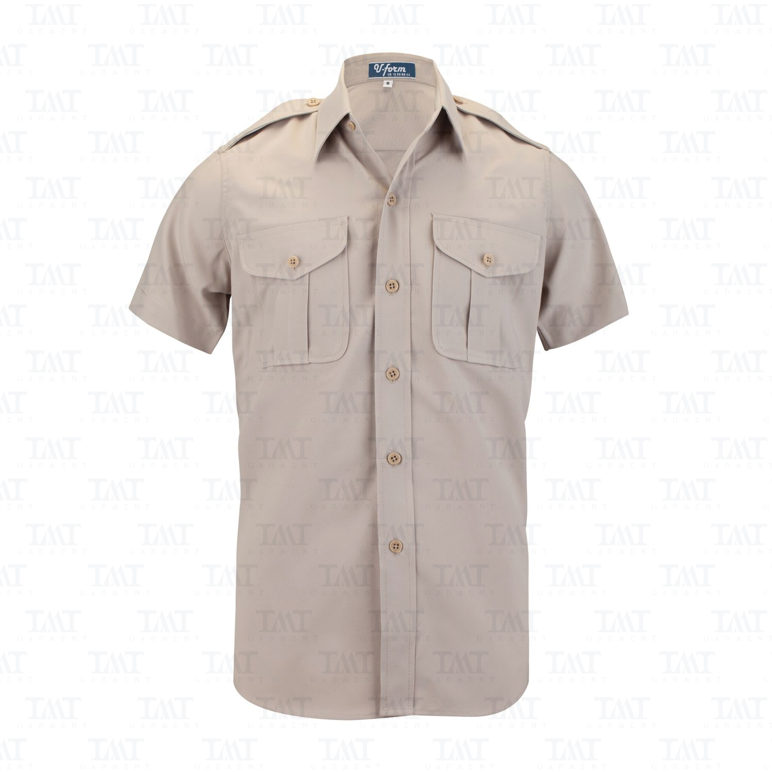 ชุดข้าราชการสีกากี-ชาย แขนสั้น