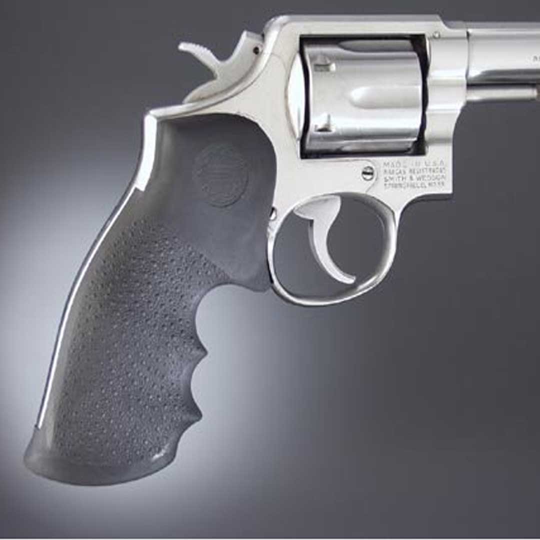 HOGUE 10000 ด้ามยางสีดำ แบบสั้น สำหรับปืน K,L Frame Square Butt, Models: 10,12,13,14,15,53,64,65,66,67,586,617,686 ของแท้จากอเมริกา