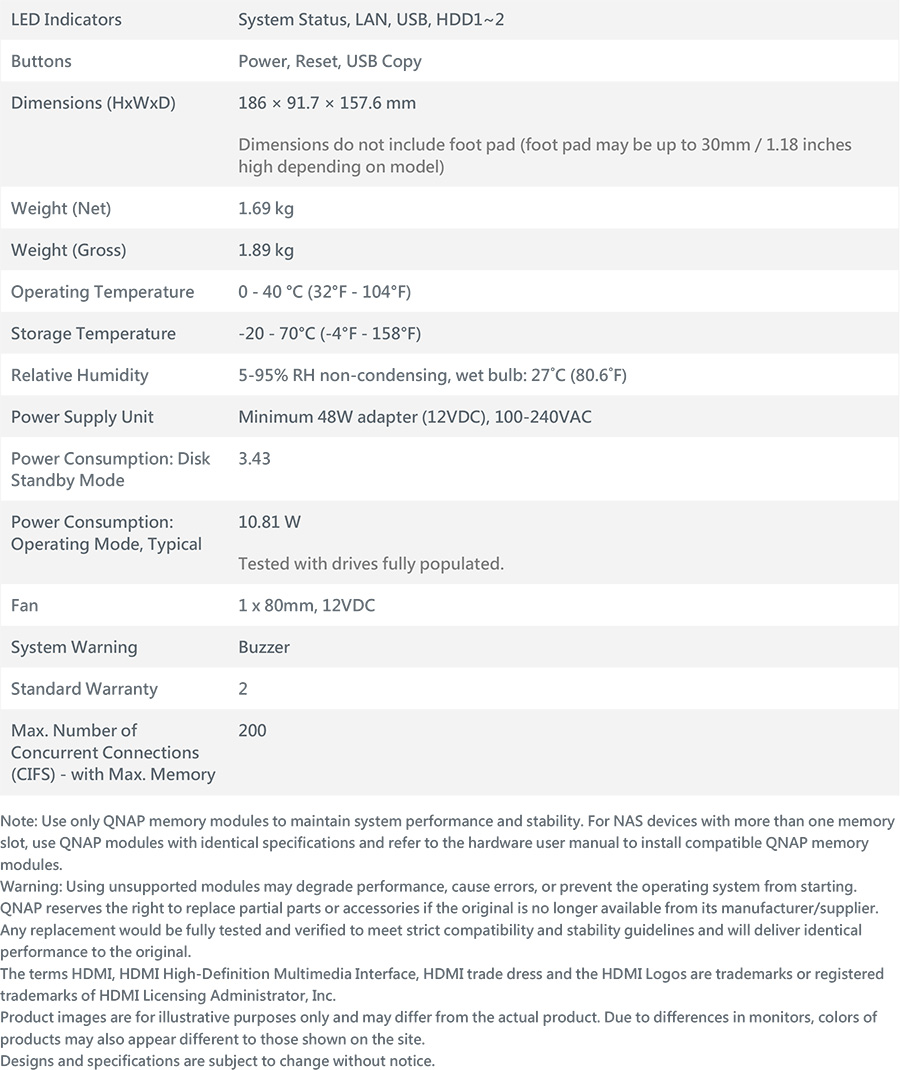 QNAP TS-233 NAS 2-BAY TOWER อุปกรณ์จัดเก็บข้อมูลบนเครือข่าย ARM 4-core Cortex-A55 BY BILLIONAIRE SECURETECH TS-233