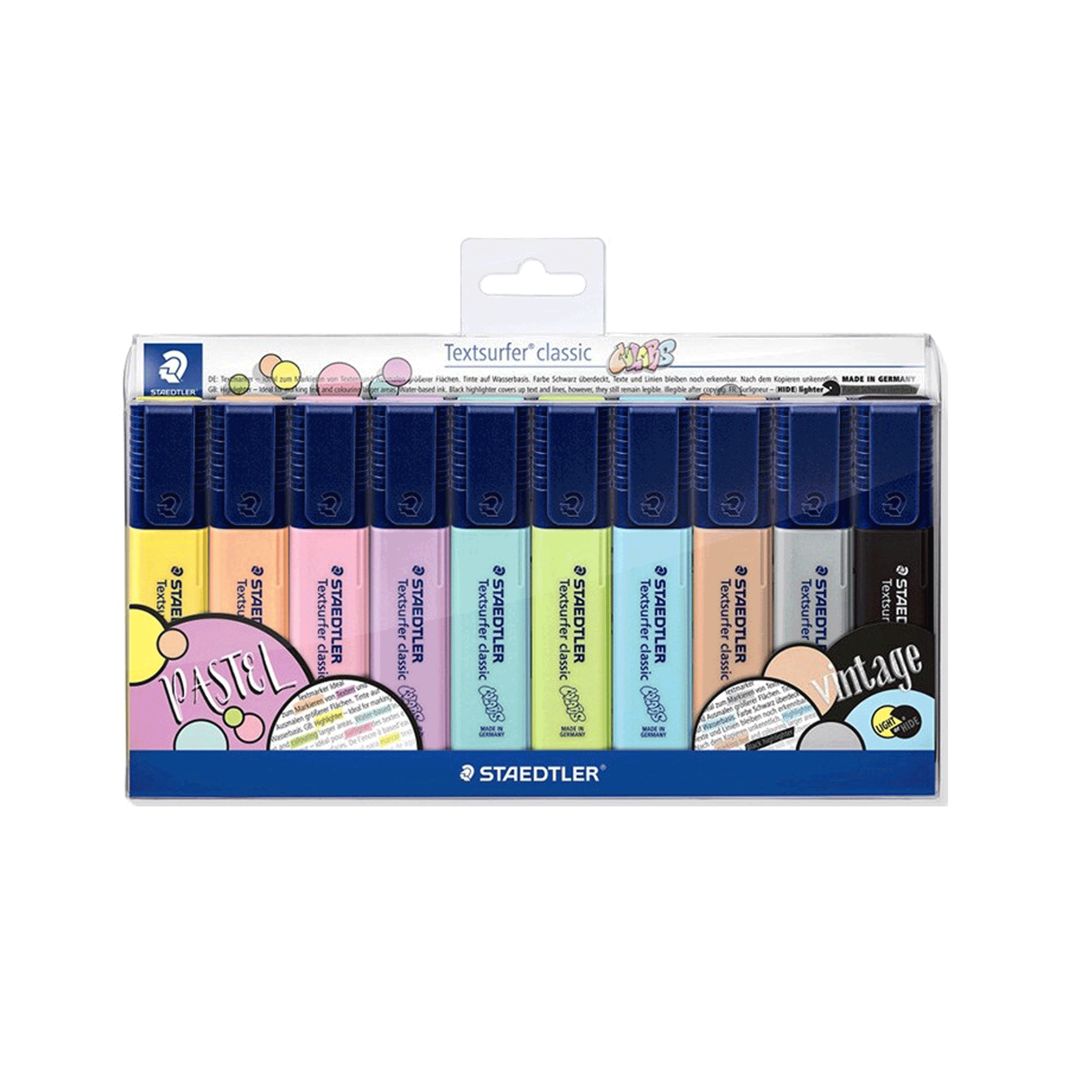 ปากกาเน้นข้อความ Highlighter สเต็ดเลอร์ Staedtler รุ่น 364C-WP10 แพ็ค 10 สี จำนวน 1 แพ็ต
