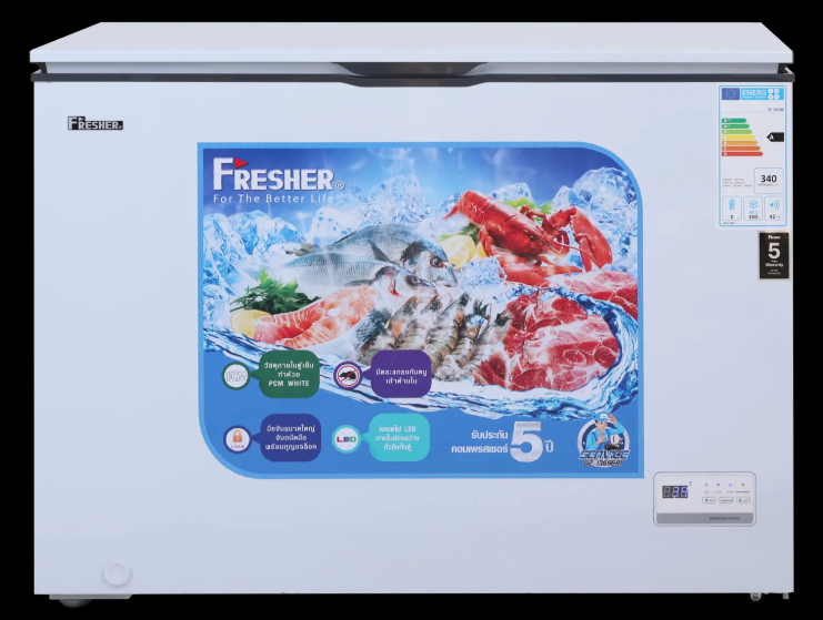 ตู้แช่ 2 ระบบ ความจุ 300 ลิตร / 10.9 คิว รุ่น FF-300KF ขนาด100.4 x 74 x 84.5 ซม. ยี่ห้อ FRESHER สองระบบความเย็น แช่แข็งได้ แช่เย็นได้ ตู้แช่ผัก ตู้แช่หมูกะทะ