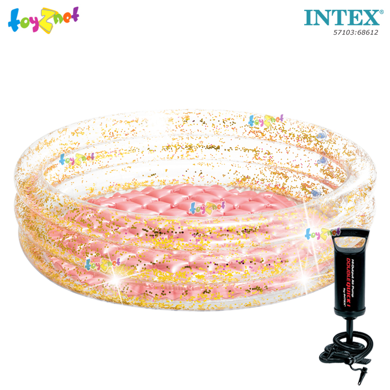 Intex Glitter Mini Pool 0.86x0.25 m no.57103 + DQI Air Pump