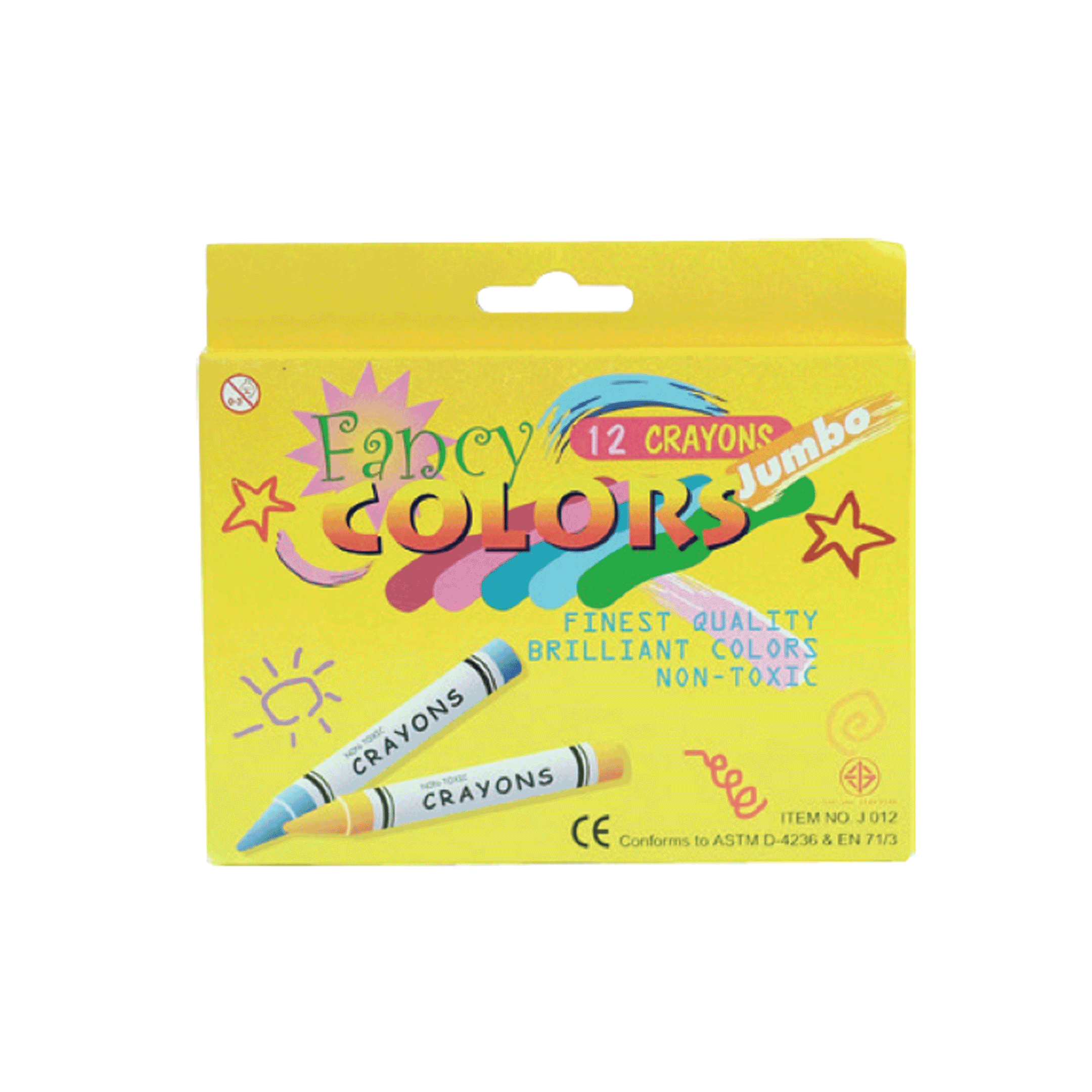 สีเทียน Wax Crayons แฟนซี Fancy รุ่น NO.J012 ขนาด Jumbo 12 สี จำนวน 1 กล่อง