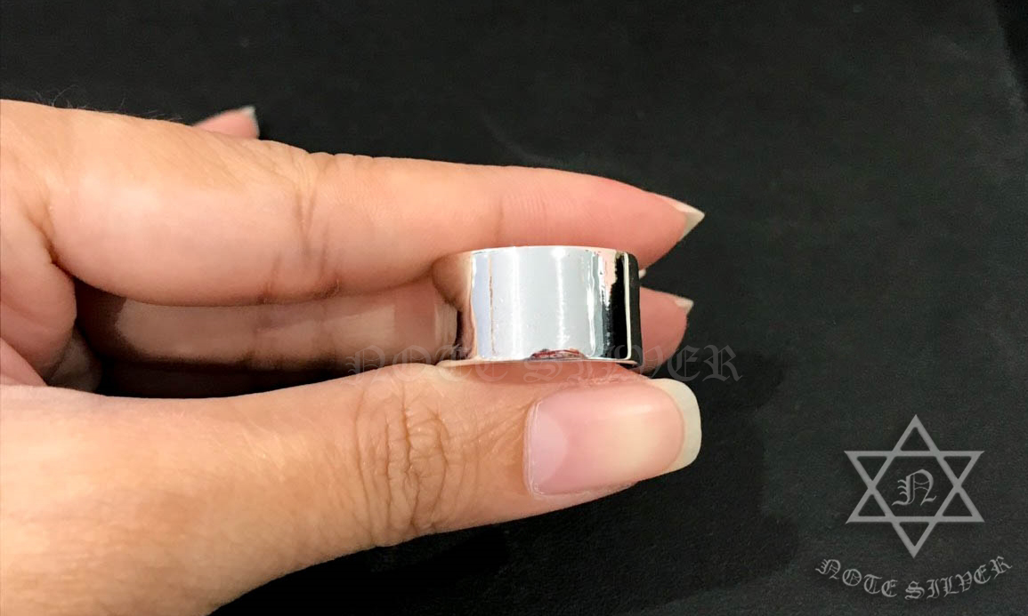 แหวนเงินแท้ทรงเรียบ หน้ากว้าง 14MM Sterling Silver 925 NSRG2144