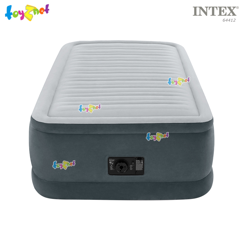 Intex Comfort-Plush Airbed 3.5ft (Twin) 0.99x1.91x0.46 m w/Built-in Elec. Air Pump no.64412