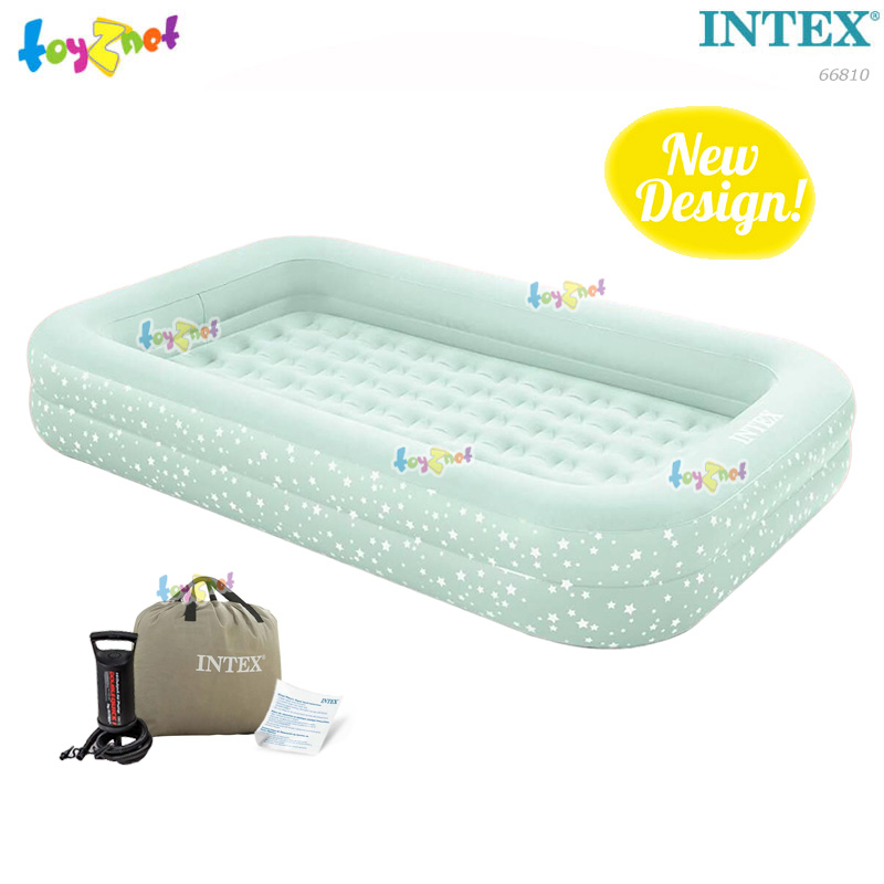 Intex Kidz Travel Airbed Set w/DQI Air Pump 107x168x25 cm beige Color (Pattern Star) no.66810