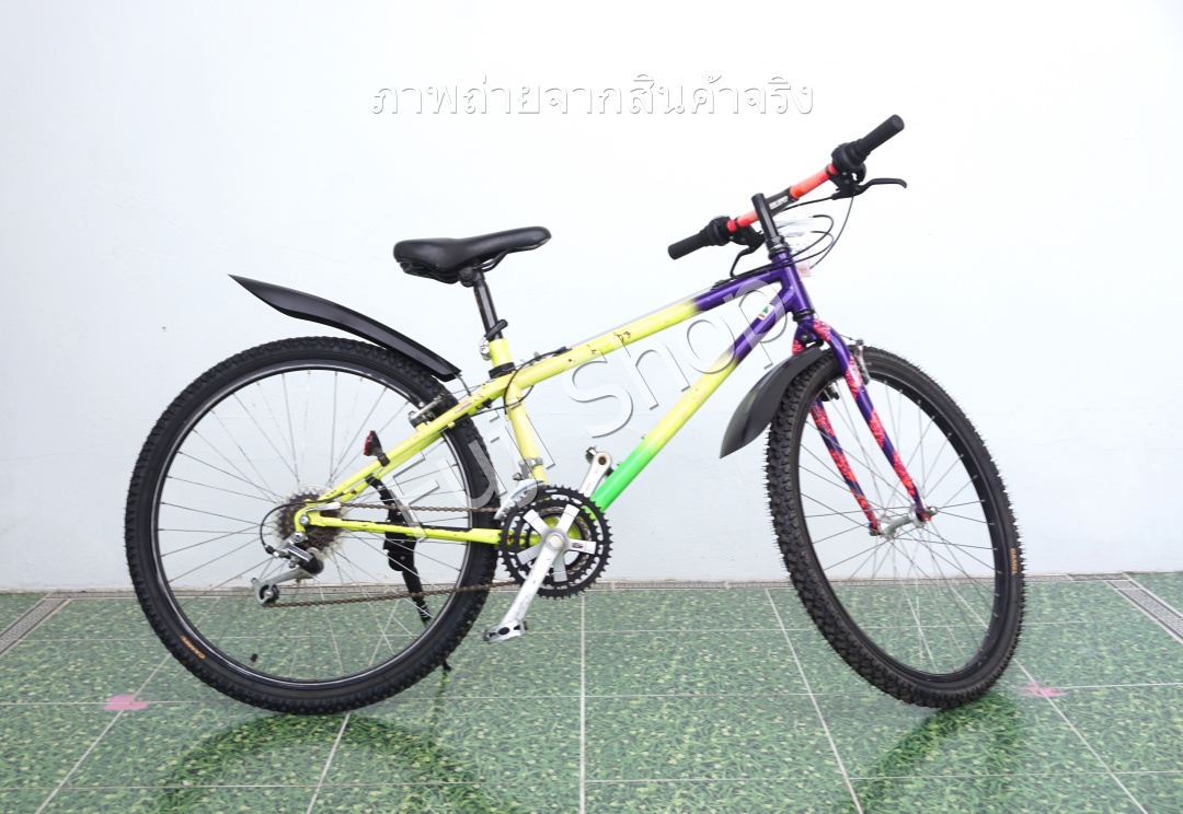 จักรยานเสือภูเขาญี่ปุ่น- ล้อ 26 นิ้ว - มีเกียร์ - โครโมลี่ - สีม่วง [จักรยานมือสอง]