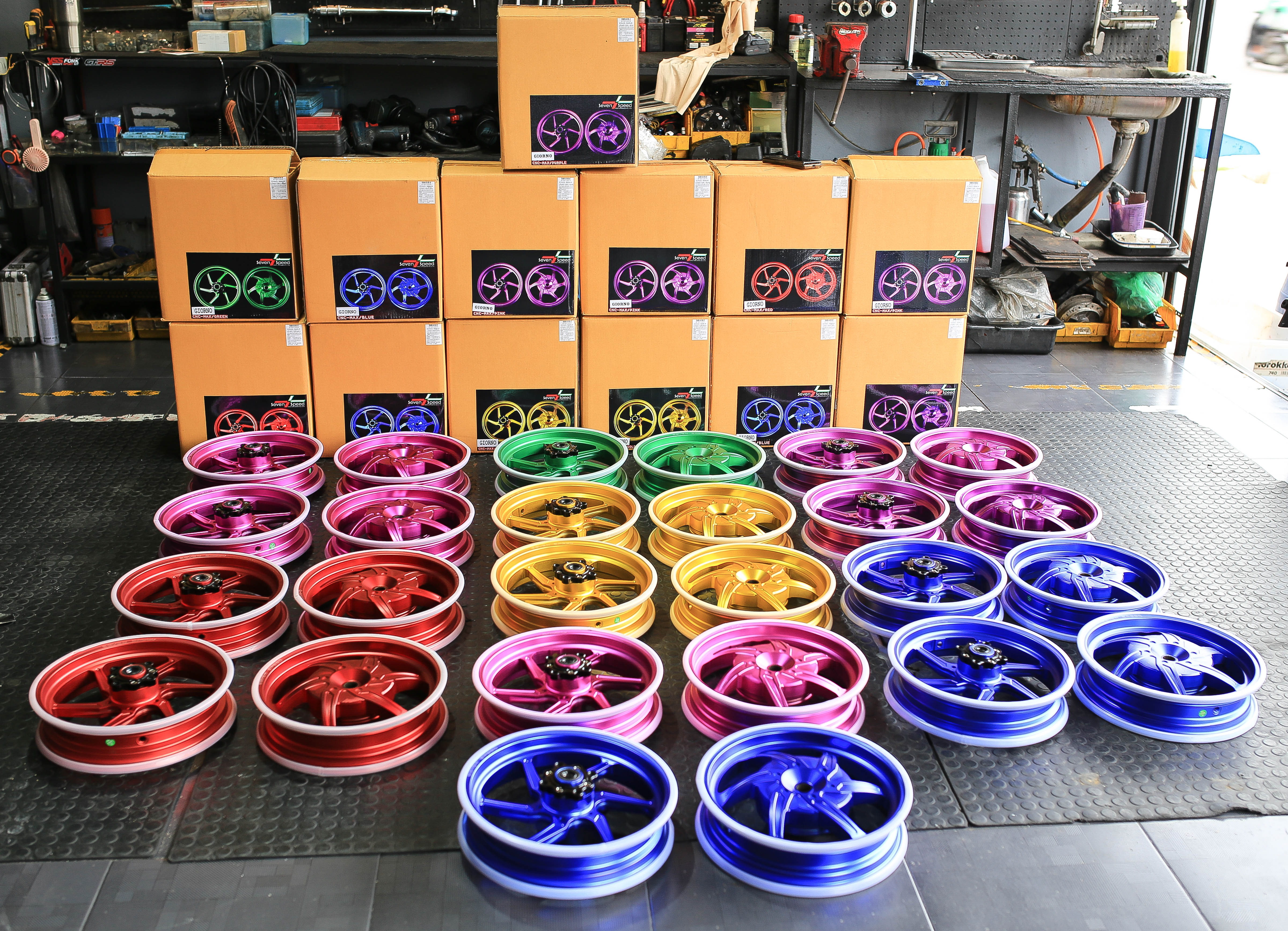 ล้อแม็ก Cnc Seven speed ตรงรุ่น Honda Giorno+