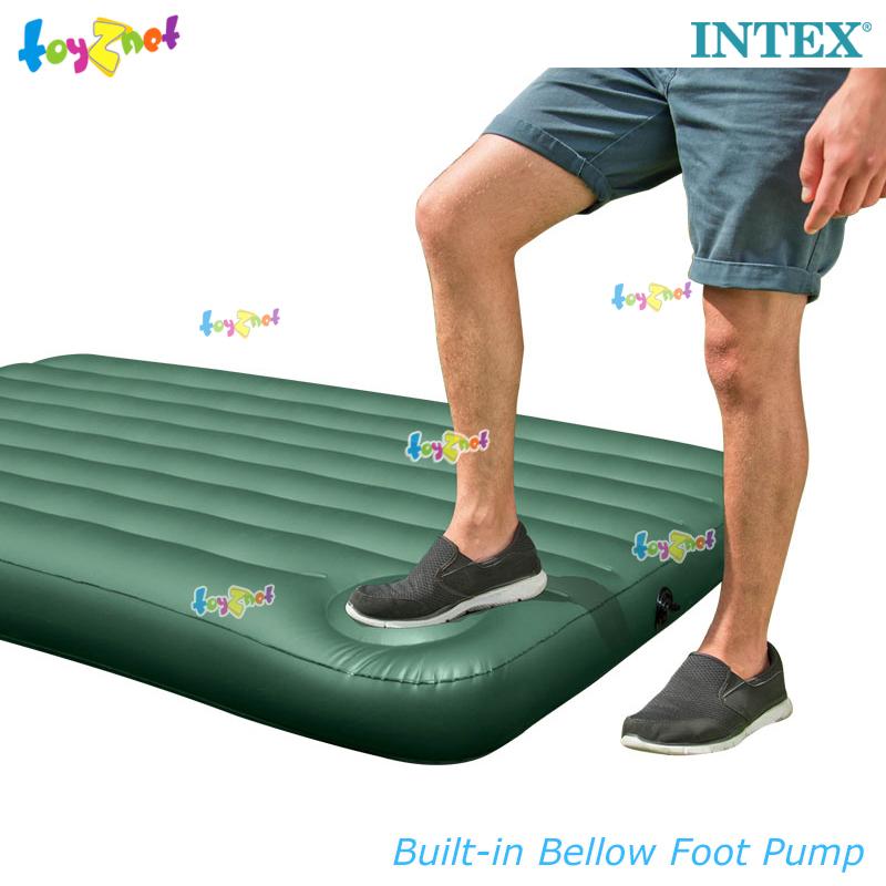 Intex Downy Airbed 5ft (Queen) 152x203x22 cm w/Built-in Foot Pump no.66929