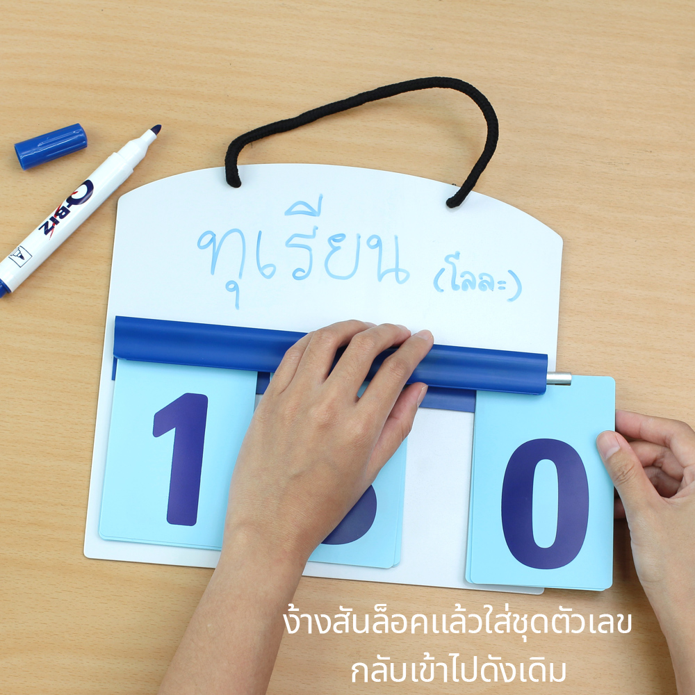 ขั้นตอนประกอบป้ายพลาสติก ป้ายราคา แบบแขวน 3 หลัก PR-203 ขั้นที่3