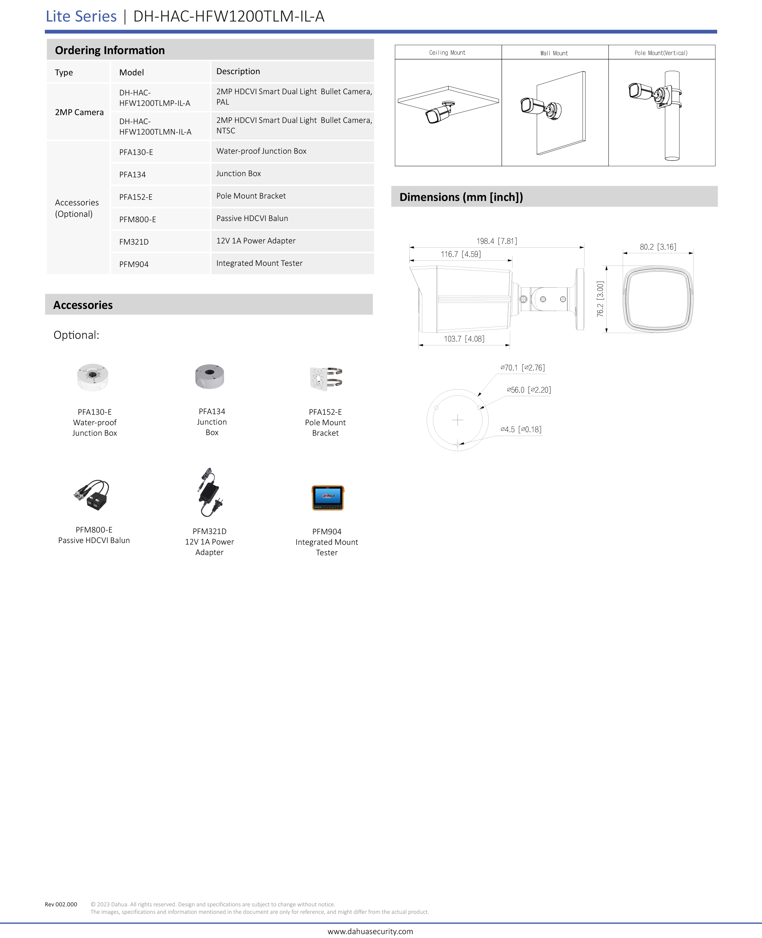 DAHUA HFW1200TLMP-IL-A กล้องวงจรปิดระบบ HD 2 MP Smart Dual Light มีไมค์ในตัว BY BILLIONAIRE SECURETECH HFW1200TLMP-IL-A