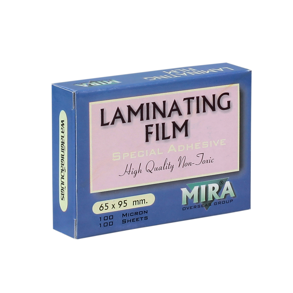 พลาสติกเคลือบบัตร 6.5x9.5ซม. หนา 100ไมครอน MIRA