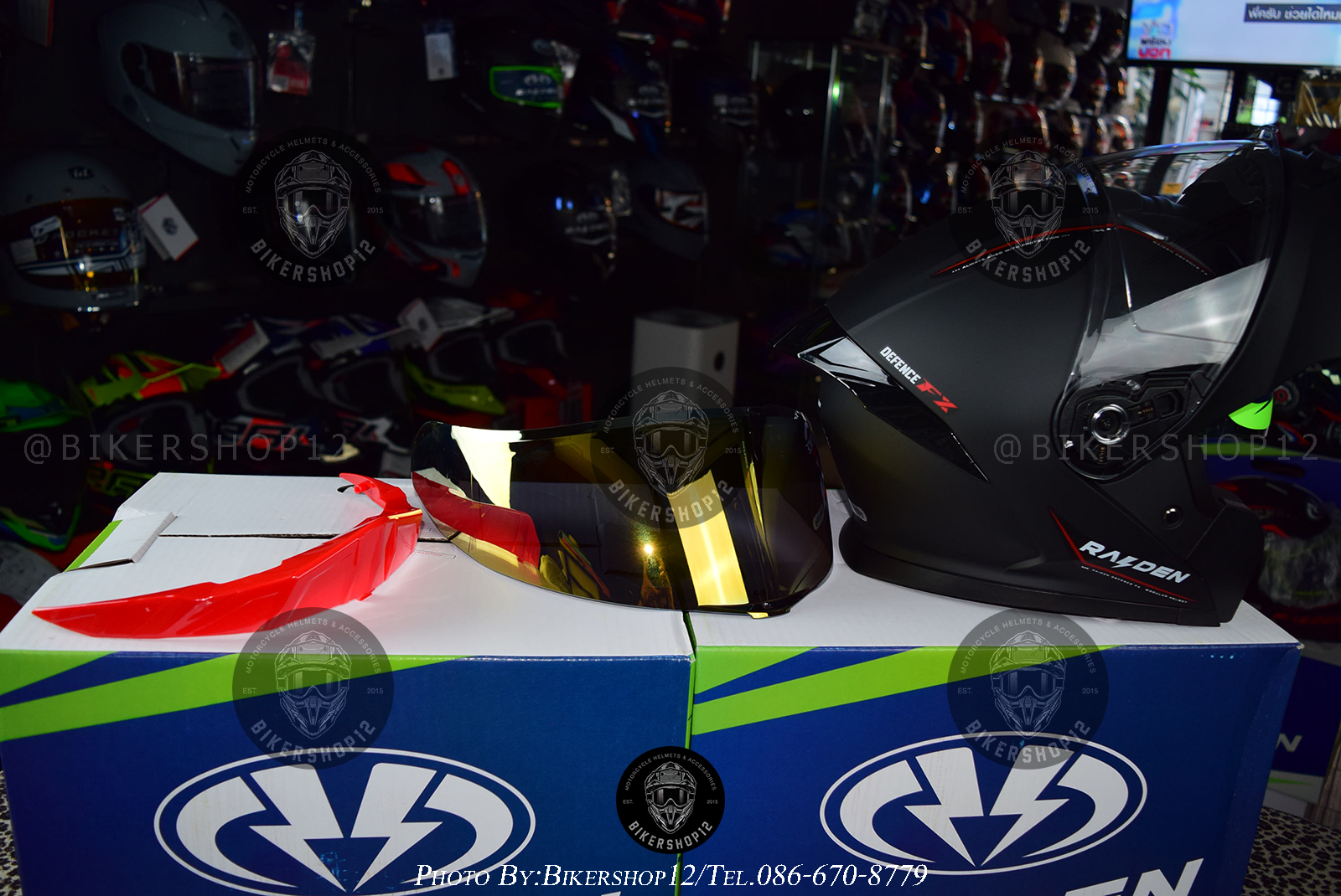 หมวกกันน็อคยกคางรุ่น Defence Fx สีดำด้าน