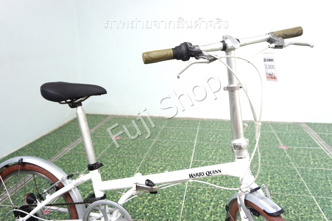 จักรยานพับได้ญี่ปุ่น - ล้อ 16 นิ้ว - มีเกียร์ - โครโมลี่ - Harry Quinn Grapes - สีขาว [จักรยานมือสอง]