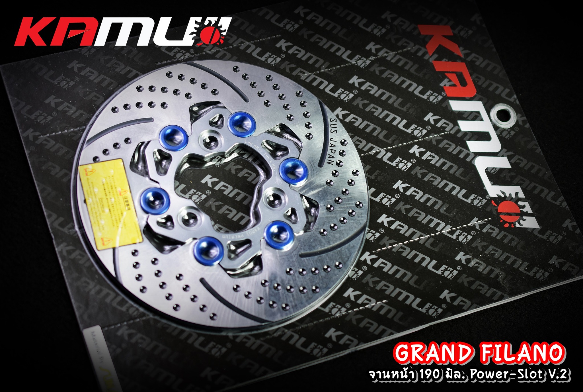 จานดิสก์ GrandFilano สแตนเลสใบจาน ญี่ปุ่น 100% จานหน้าขนาดเดิม 190 มิล Power-Slot V.2