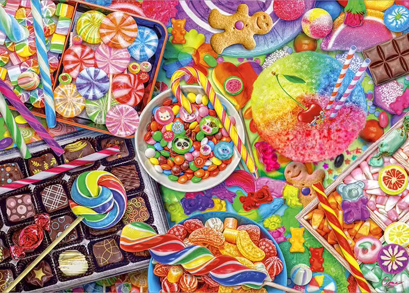 candy-1001 *สินค้าหมด* ชุดปักครอสติช ลายขนมหวาน candy (ปักเต็มผืนผ้า ไม่มีเดินเส้น ผ้า11CTพิมพ์ลาย ปักครั้งละ 3 เส้นเล็ก) ขนาด 71*55 ซม.ผ้าครอสติช 11CTพิมพ์ลายปักบนผ้า ไหมคอตตอน 44 สี ผังลาย เข็ม