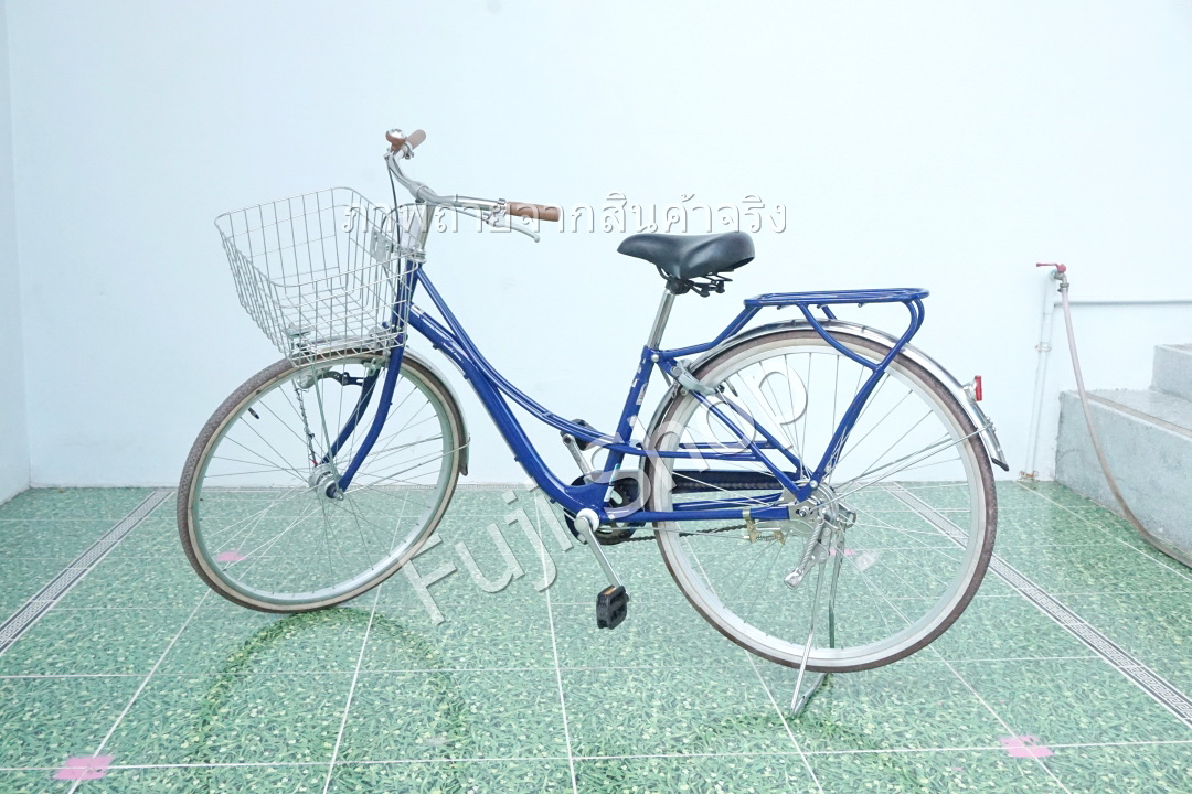 จักรยานแม่บ้านญี่ปุ่น - ล้อ 26 นิ้ว - ไม่มีเกียร์ - ไฟหน้าอัตโนมัติ - สีน้ำเงิน [จักรยานมือสอง]