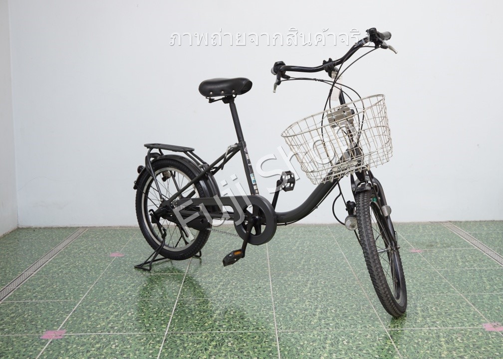 จักรยานแม่บ้าน Cargo ญี่ปุ่น - ล้อ 20x2.125 - เกียร์ดุม 3 สปีด - ไฟหน้าอัตโนมัติ - Bridgestone Bikke 2 - สีเทา [จักรยานมือสอง]