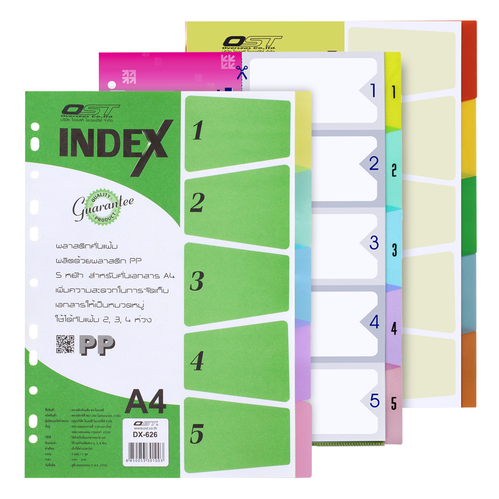 5 Tabs Index Divider A4