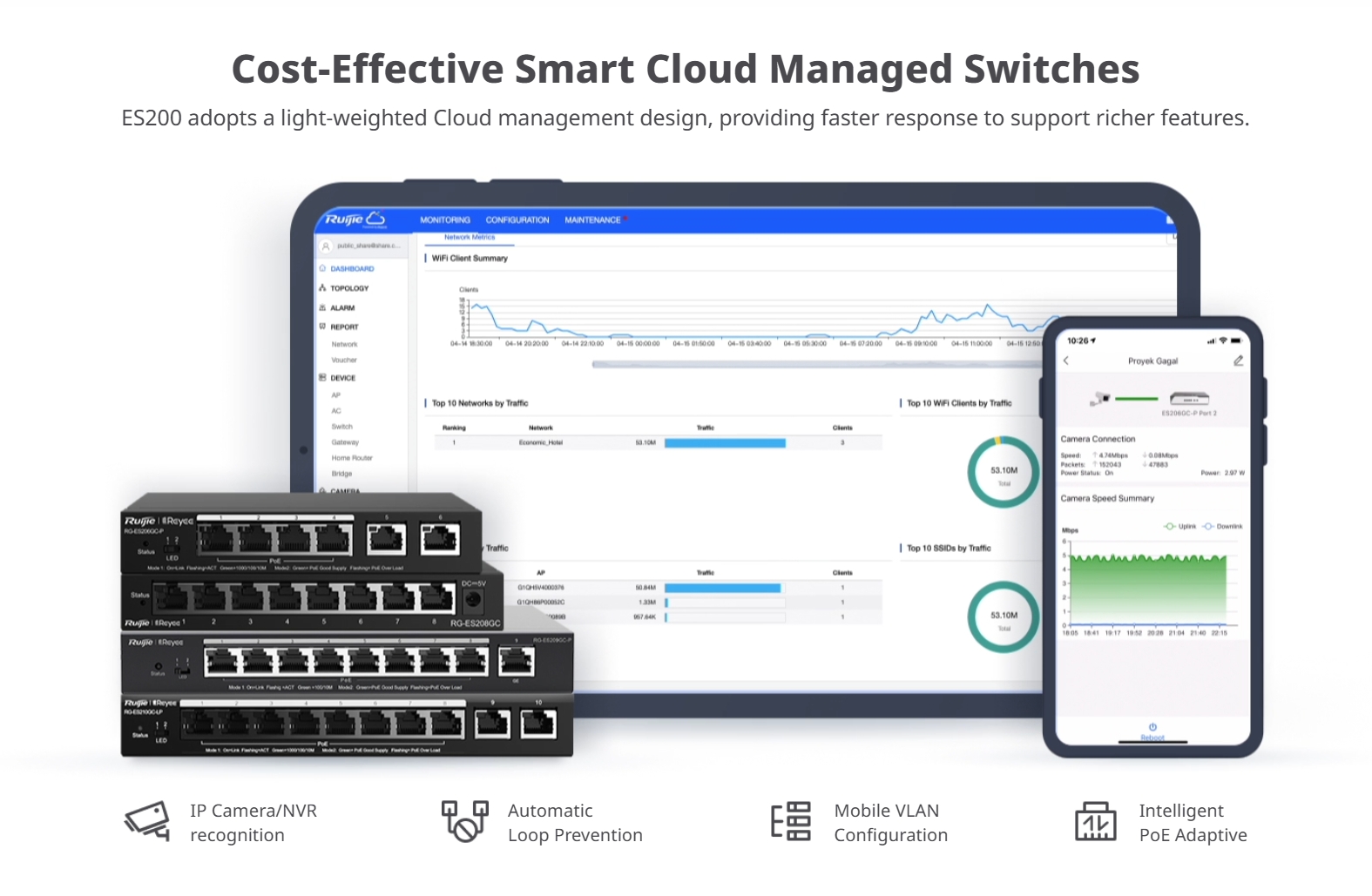 RUIJIE RG-ES224GC-V2 24-Port Cloud Manage Gigabit Switch BY BILLIONAIRE SECURETECH RG-ES224GC-V2