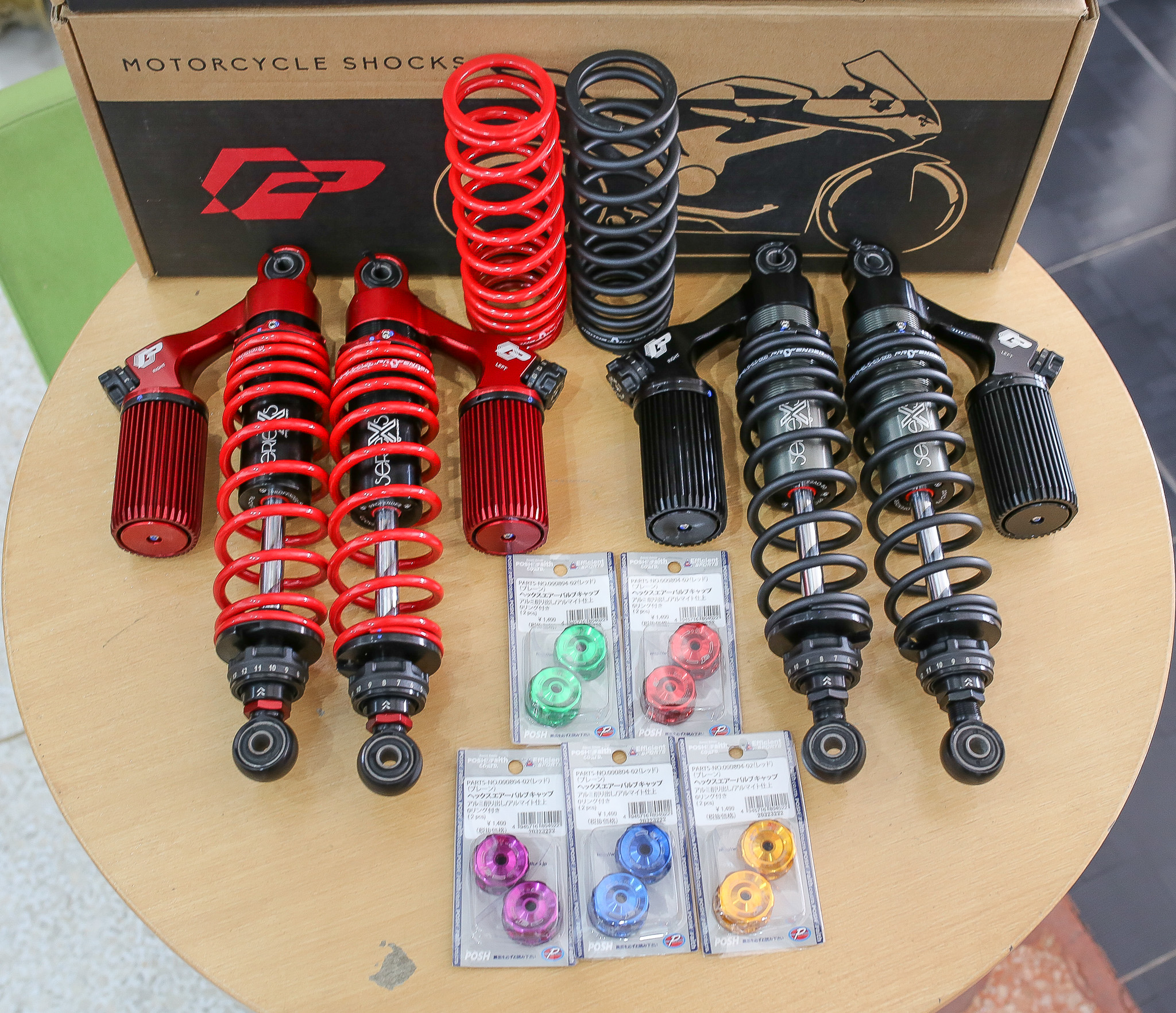 โช๊ค Profender HONDA MONKEY 125 สีดำ-สีแดง สูง335mm ปรับลดเตี้ยได้ 10MM ราคา12900 แถมเม็ดปรับคอมเพสชั่นแต่ง ราคา650 ฟรี