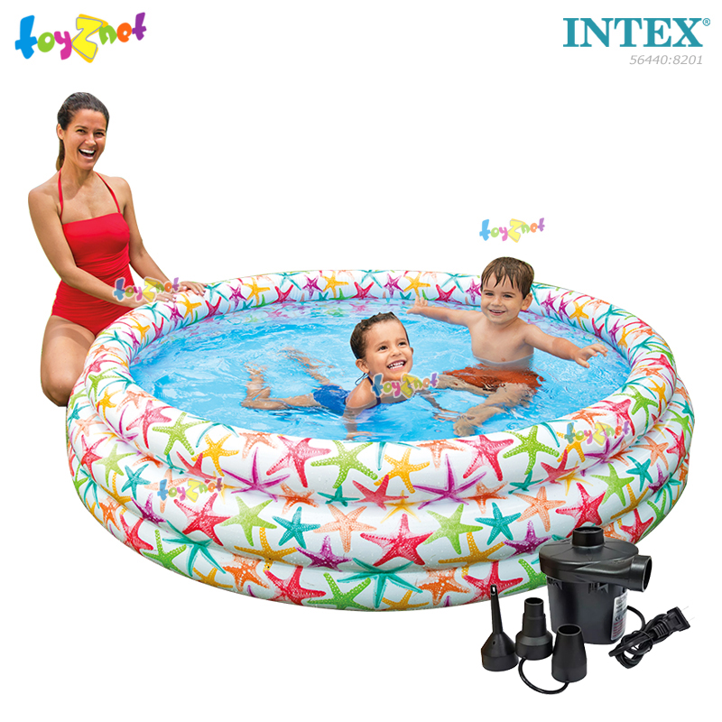 Intex Realistic Starfish Pool 66 in. (1.68x0.38 m.) no.56440 + Elec. Air Pump