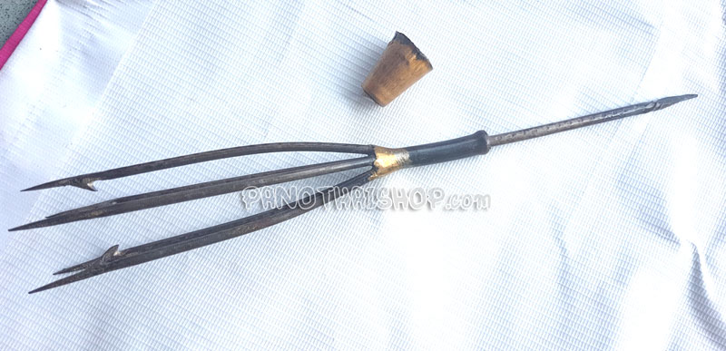 ฉมวกแทงปลา-งู ทำจากเหล็กสปริงแข็งแรงเชื่อมทองเหลือง