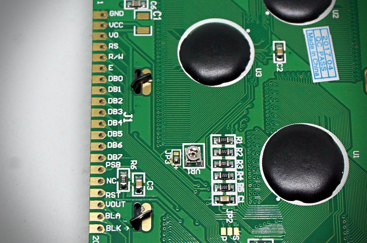 128x64 LCD module จอสีเขียว