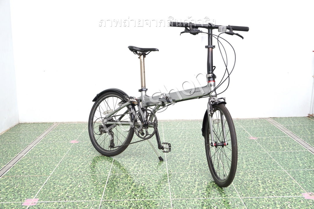 จักรยานพับได้ญี่ปุ่น - ล้อ 20 (451) - เกียร์ 9 สปีด - อลูมิเนียม - Renault Platinum Mach 8 - สีเงิน [จักรยานมือสอง]