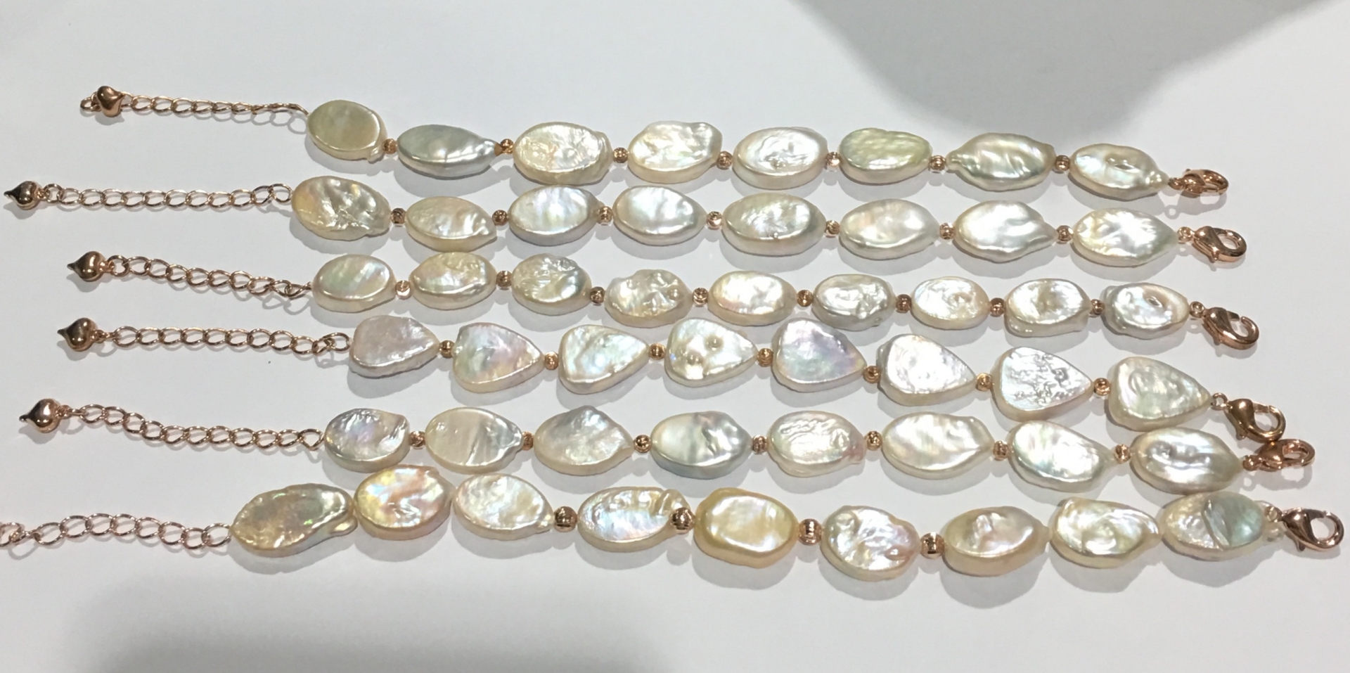 สร้อยข้อมือไข่มุกแท้ บาร๊อค (ตามรูป) ขนาด 12-13 มิล