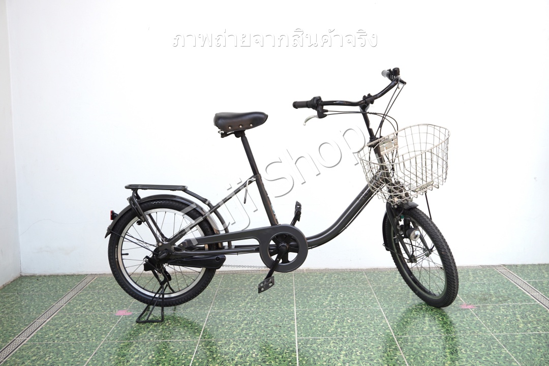 จักรยานแม่บ้าน Cargo ญี่ปุ่น - ล้อ 20x2.125 - เกียร์ดุม 3 สปีด - ไฟหน้าอัตโนมัติ - Bridgestone Bikke 2 - สีเทา [จักรยานมือสอง]