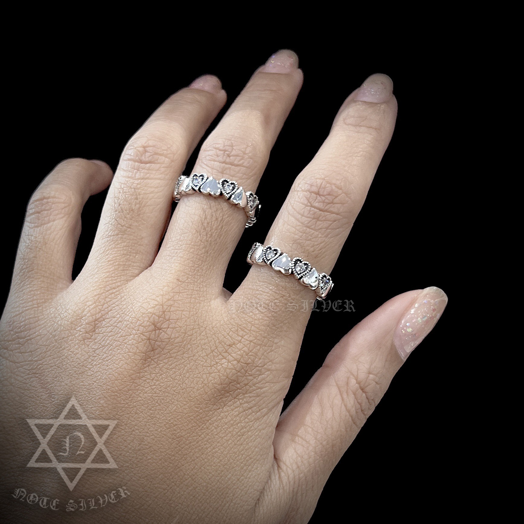 แหวนเงินแท้ ทรงหัวใจฝังเพชร Sterling Silver 925 NSRG1666