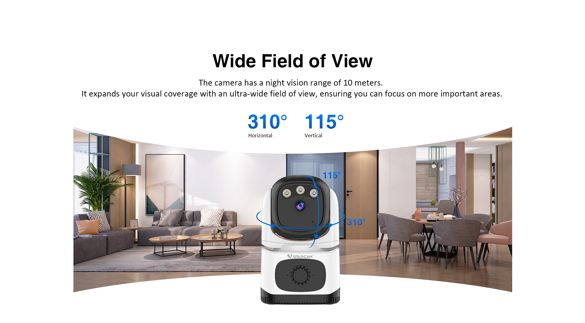 Vstarcam CS995M กล้องวงจรปิดระบบ IP WIFI 3 MP Color Night Vision มีไมค์และลำโพงในตัว แจ้งเตือนควัน BY BILLIONAIRE SECURETECH CS995M