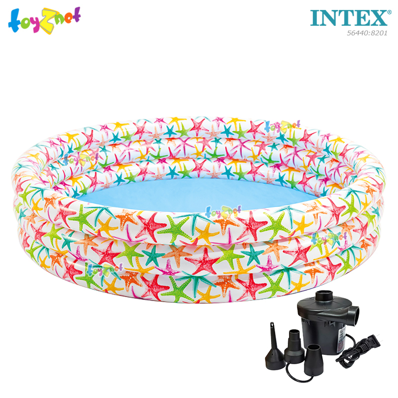 Intex Realistic Starfish Pool 66 in. (1.68x0.38 m.) no.56440 + Elec. Air Pump