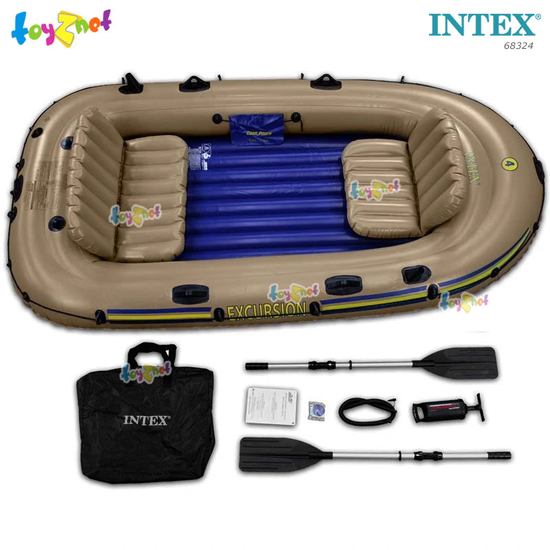 Intex Excursion 4 Boat Set w/Air Pump & Alum. Oars no.68324