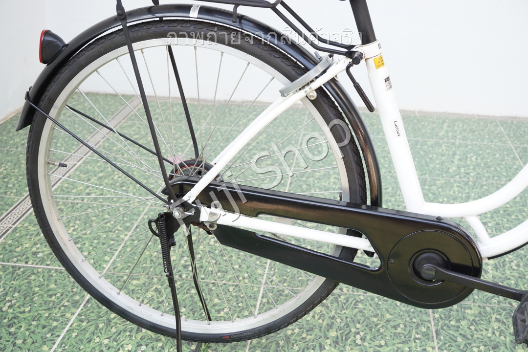 จักรยานแม่บ้านญี่ปุ่น - ล้อ 26 นิ้ว - ไม่มีเกียร์ - ไฟหน้าอัตโนมัติ - สีขาว [จักรยานมือสอง]