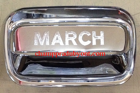 ครอบมือเปิดท้ายพร้อมถ้วยรองโครเมี่ยม NISSAN MARCH 10-16 (V.2)