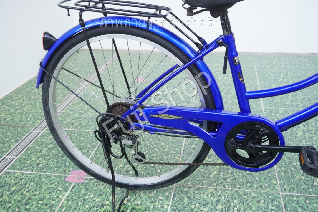 จักรยานแม่บ้านญี่ปุ่น - ล้อ 24 นิ้ว - มีเกียร์ - ไฟหน้าอัตโนมัติ - สีน้ำเงิน [จักรยานมือสอง]