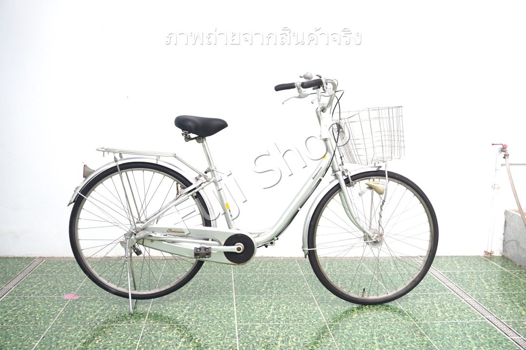 จักรยานแม่บ้านญี่ปุ่น - ล้อ 26 นิ้ว - เกียร์ดุม 3 สปีด - อลูมิเนียม - ไฟหน้าอัตโนมัติ - Bridgestone - สีเงิน [จักรยานมือสอง]