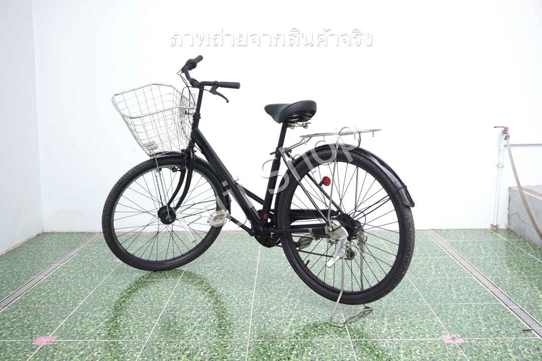 จักรยานแม่บ้านล้อโตญี่ปุ่น - ล้อ 27.5x1.95 - เกียร์ 6 สปีด - ไฟหน้าอัตโนมัติ - สีดำ [จักรยานมือสอง]