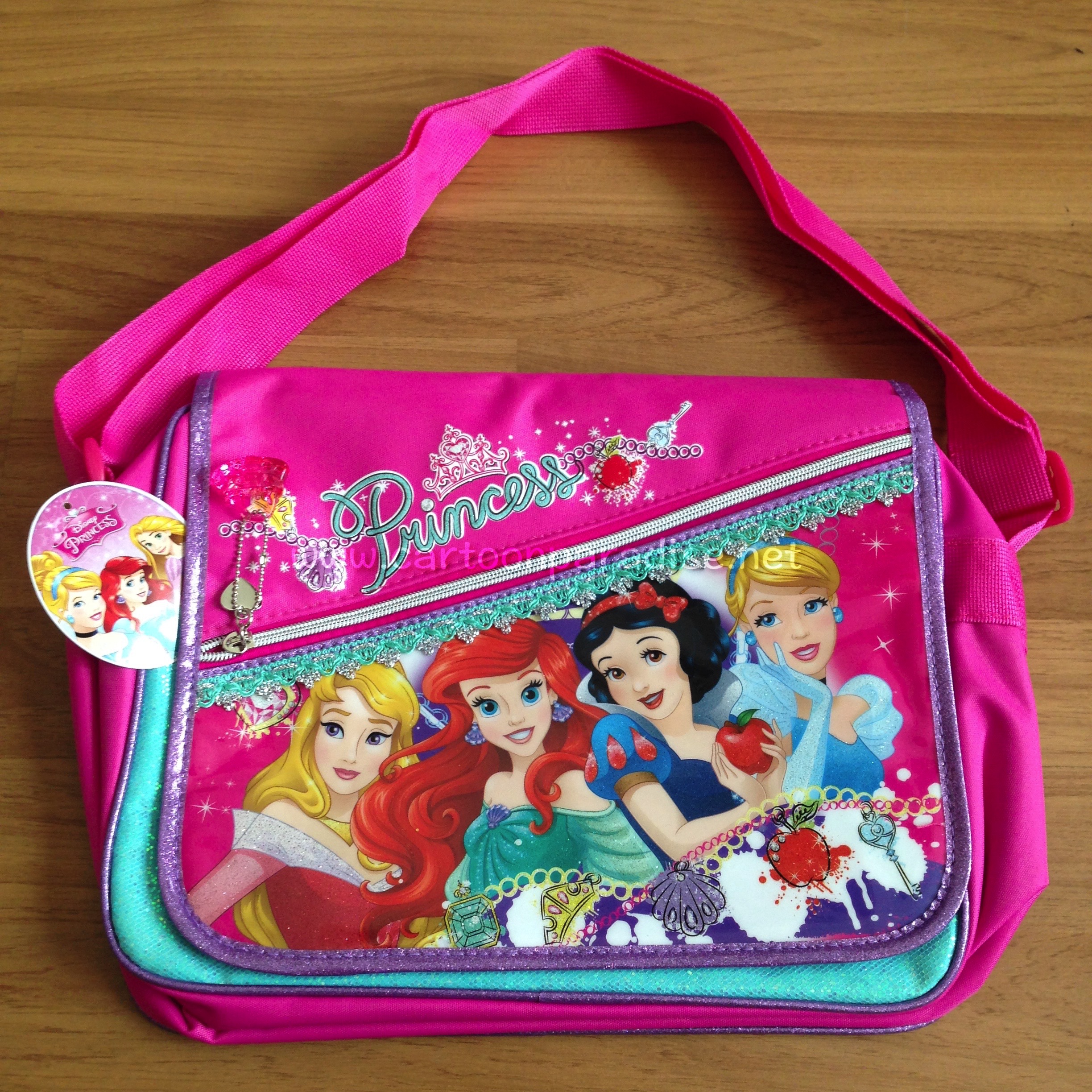 กระเป๋าใส่เอกสาร ดิสนีย์ พริ๊นเซส Princess School Messenger Bag Shoulder Crossbody Laptop Bag Satchel Purse BookBag