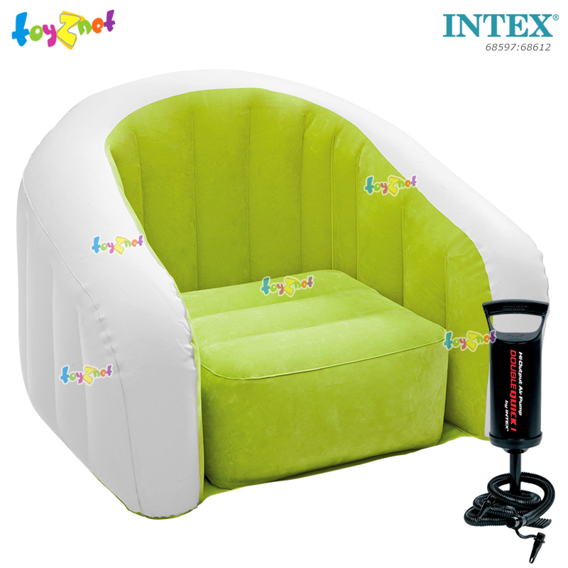 Intex Jr. Cafe Club Chair Green no.68597 + DQI Air Pump