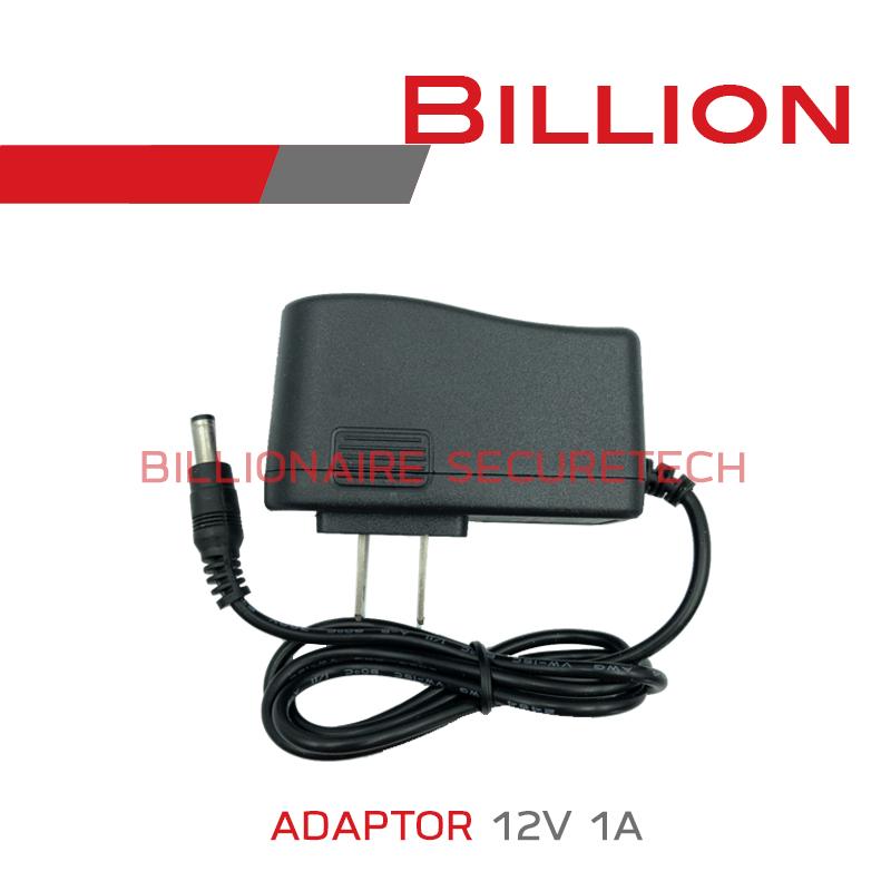 BILLION ADAPTER 12V 1A สำหรับกล้องวงจรปิด หัวกลม 2.5 x 2.1 mm.BY BILLIONAIRE SECURETECH BILLION 12V 1A