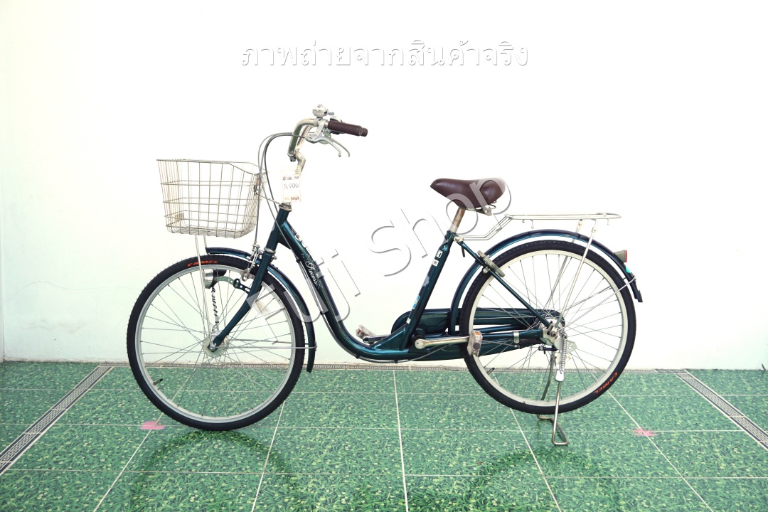 จักรยานแม่บ้านญี่ปุ่น - ล้อ 22 นิ้ว - มีเกียร์ - Asahi - สีเขียว [จักรยานมือสอง]