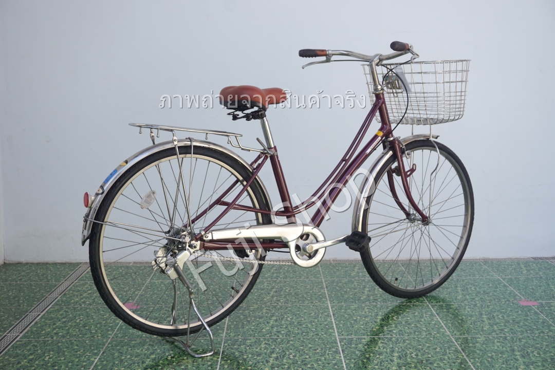 จักรยานแม่บ้านญี่ปุ่น - ล้อ 26 นิ้ว - ไม่มีเกียร์ - สีแดง [จักรยานมือสอง]