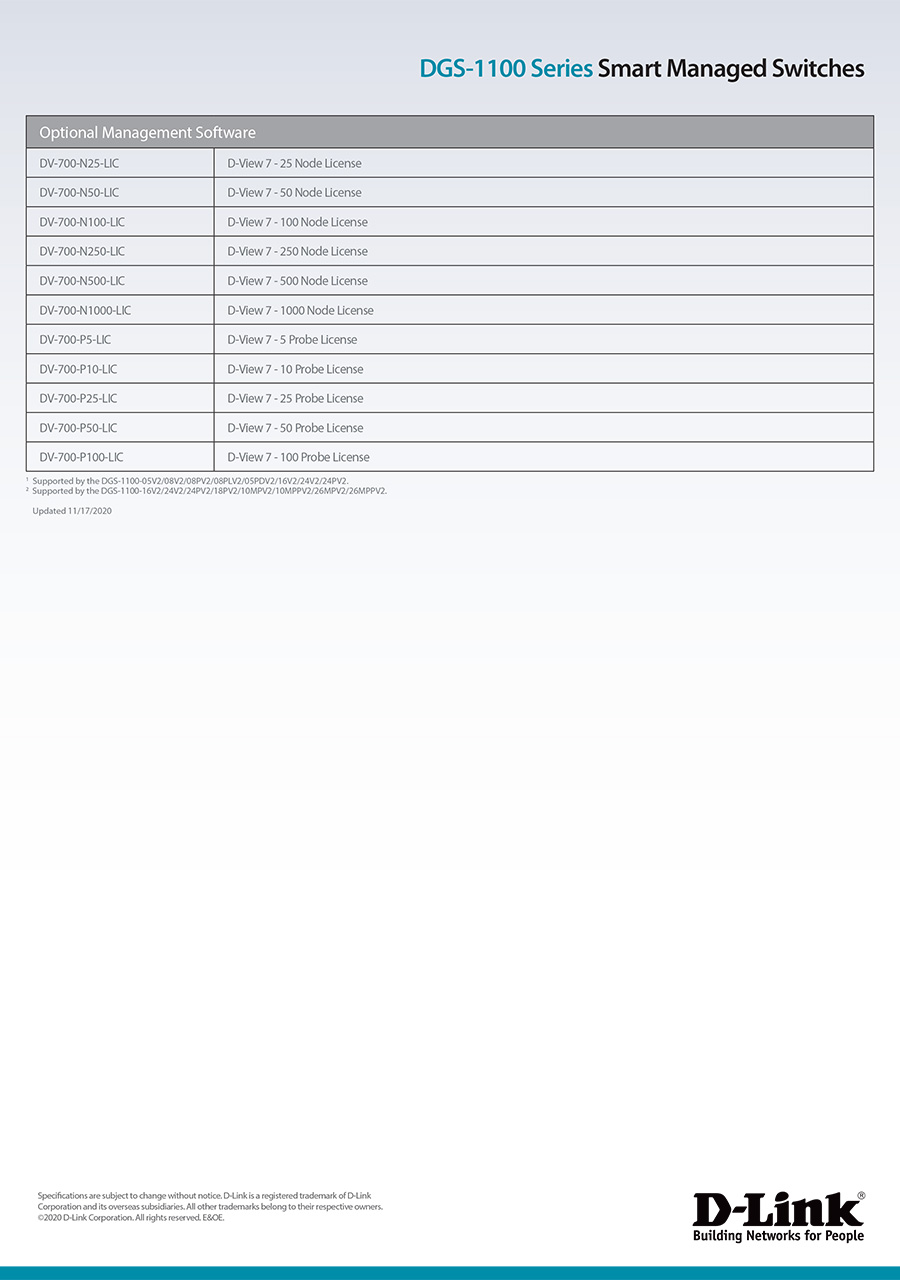 D-LINK DGS-1100-24V2 24-Port Gigabit Smart Managed Switch BY BILLIONAIRE SECURETECH DGS-1100-24V2