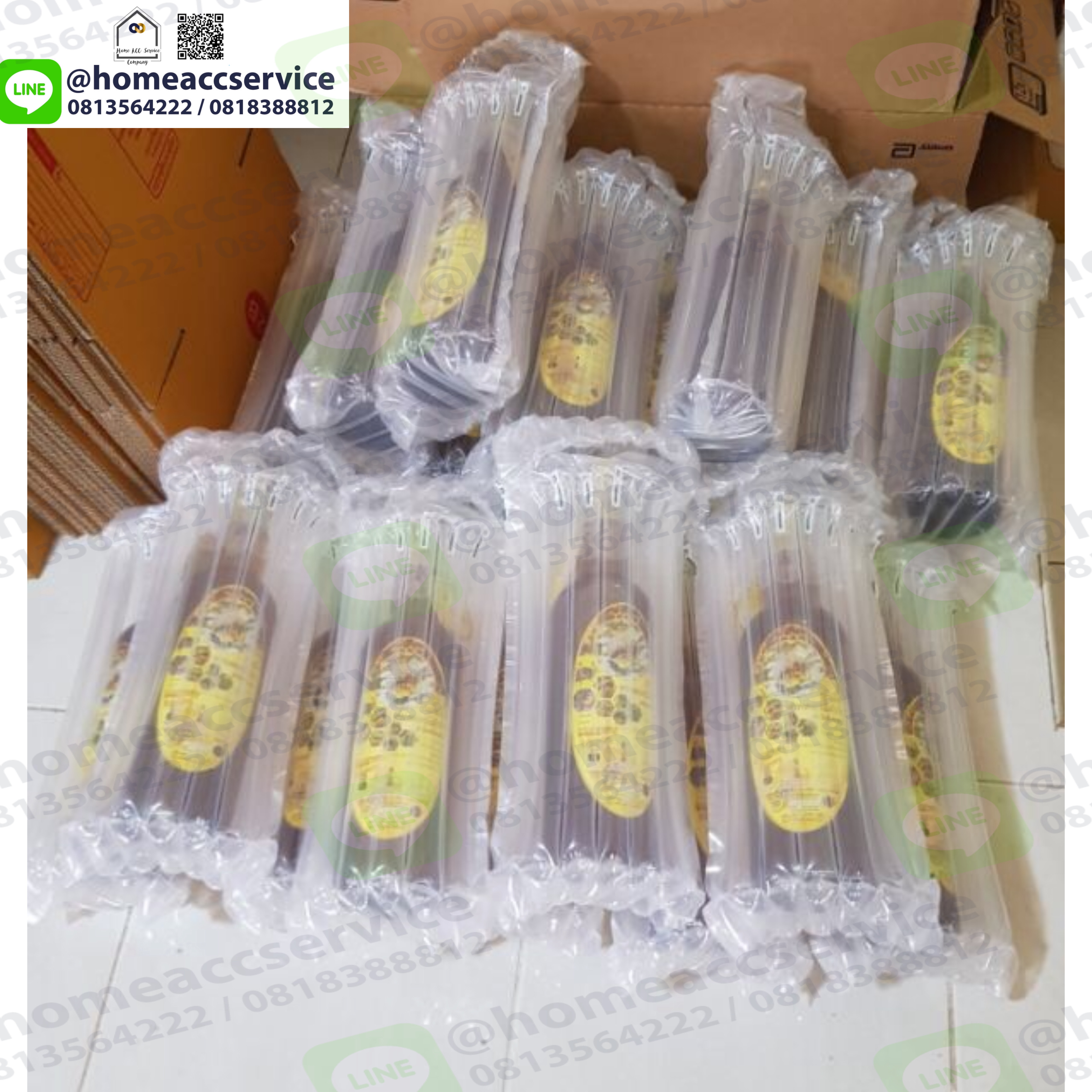 กันกระแทกขวดแก้วขวดไวน์เป่าลม 9.5x13 นิ้ว (24x34 cm) 7คอลัมน์ ขวดสูงไม่เกิน 24CM แพ็ค 50 ชิ้น - Bottle Bubble Wrap 24x34cm 7 columns (diameter 7-9cm) Height 24cm (1 Pack 50 pcs)