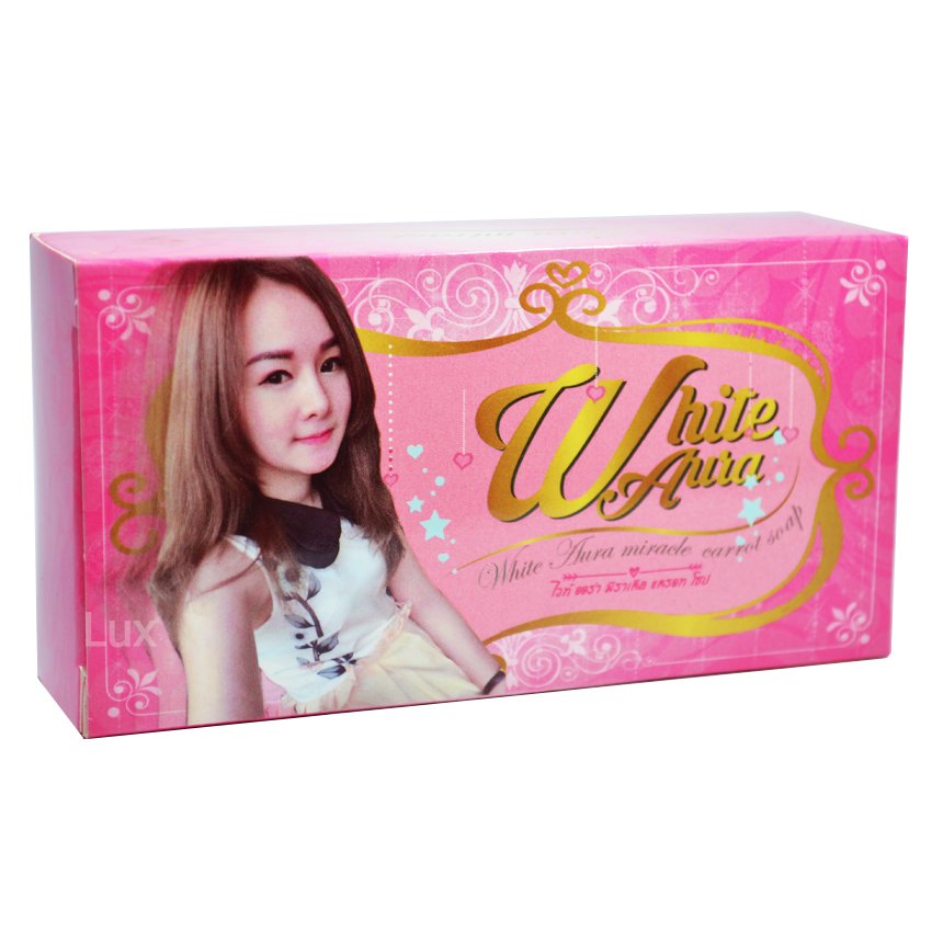 White Aura Miracle Carrot Soap สบู่ไวท์ออร่า สารสกัดจากแครอทแท้ 100% บำรุงผิว ฆ่าสิว ผิวกระจ่าง ขนาด 160 กรัม (1 ก้อน)