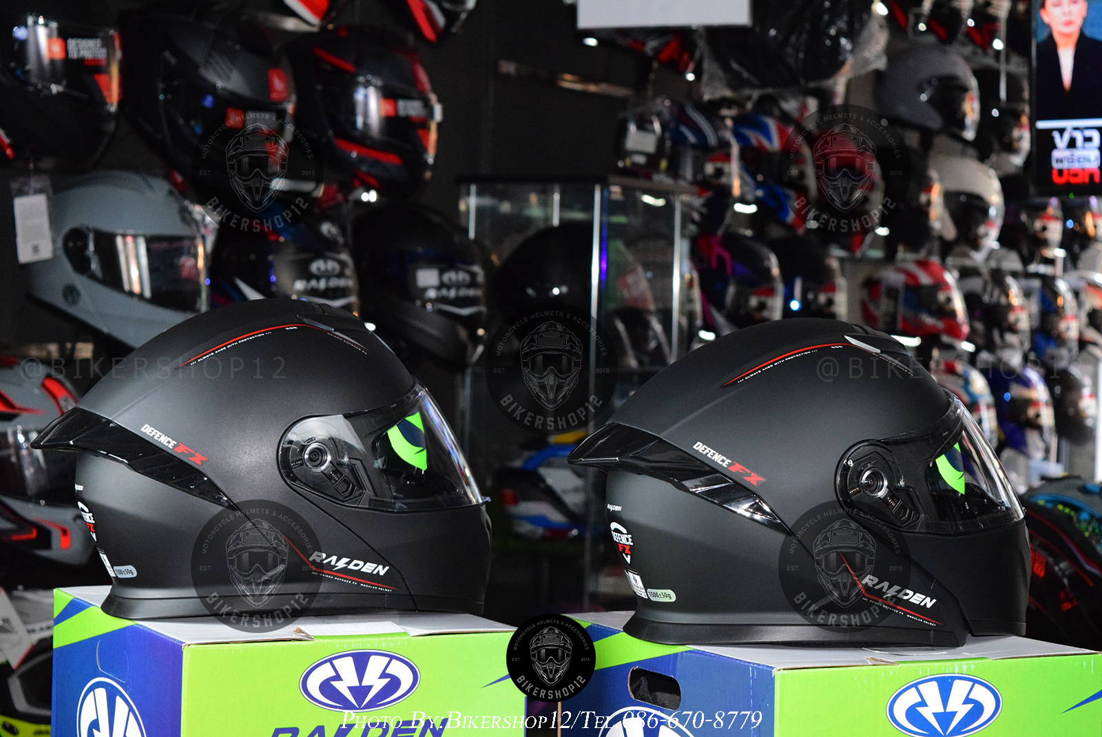 หมวกกันน็อคยกคางรุ่น Defence Fx สีดำด้าน