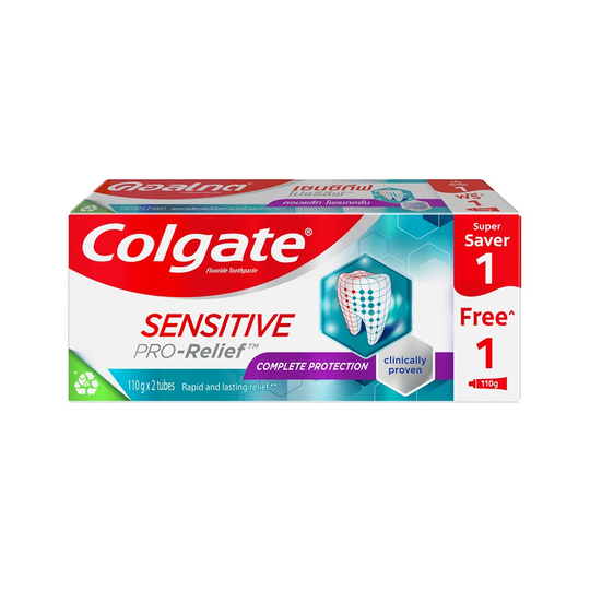 COLGATE ยาสีฟัน คอลเกต ยาสีฟัน เซนซิทีฟ โปรรีลีฟ คอมพลีทโปรเทคชั่น 110 กรัม x 2 หลอด (แพ็คคู่)